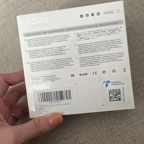 Wireless earbuds TOZO T12 rose gold - Picture 3 of 8